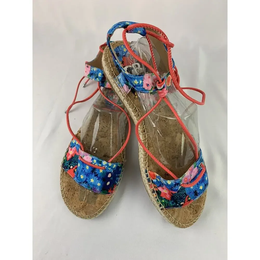 Size 10M Gianni Bini Women's Colorful Lace Up Women's Espadrille Flats